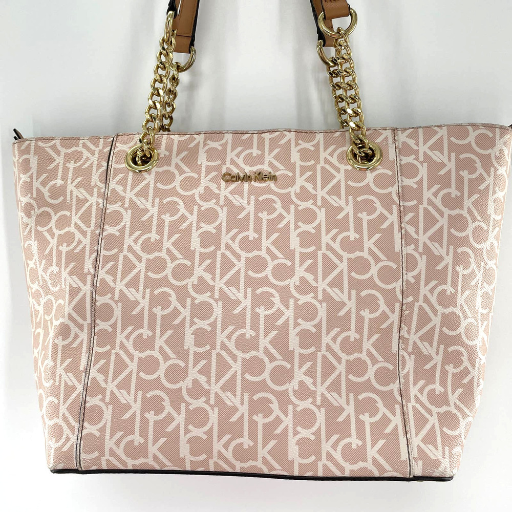 CK Hayden Desert Taupe Faux Leather Tote Bag